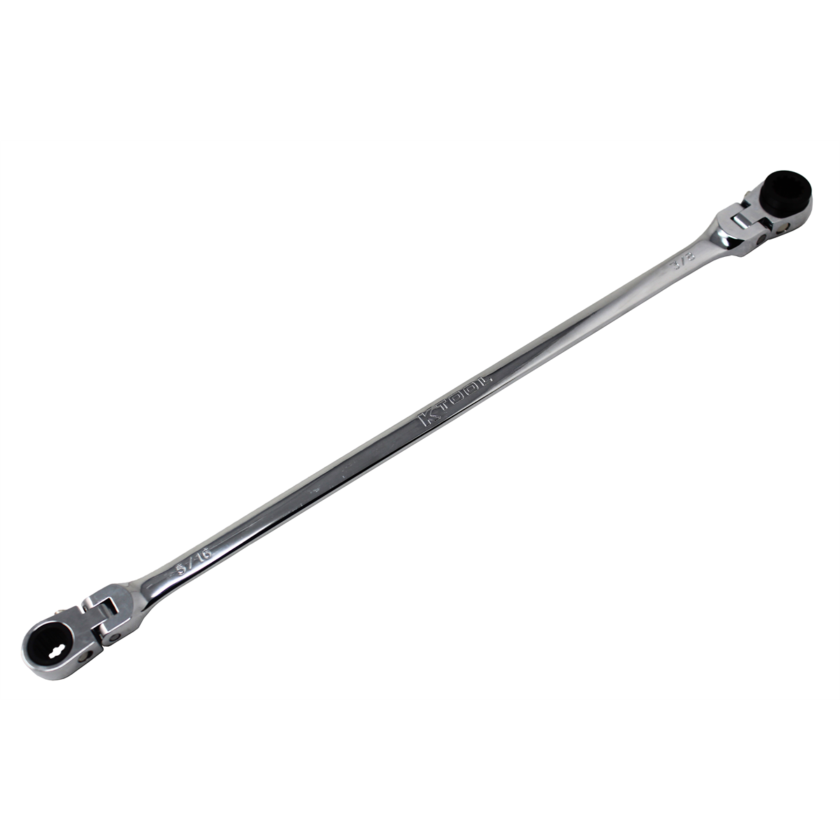 K Tool International Wrench Double Box Ratcheting Reversible 5/16 Inch x 3/8 Inch Universal Spline 90 Tooth