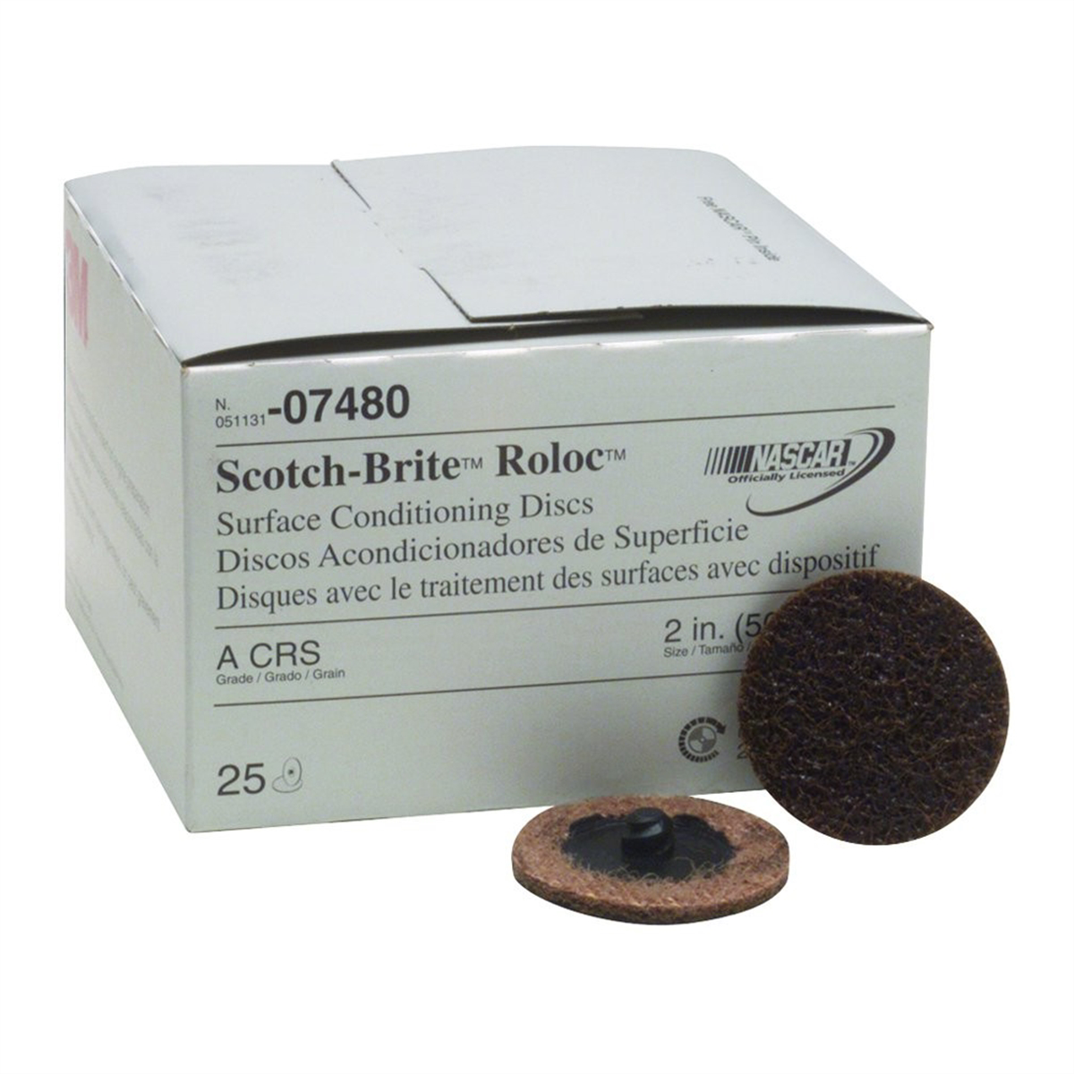 3M 3M Scotch Brite Roloc Surface Conditioning Discs, 2 inches, Coarse and Brown, 25 per Pack