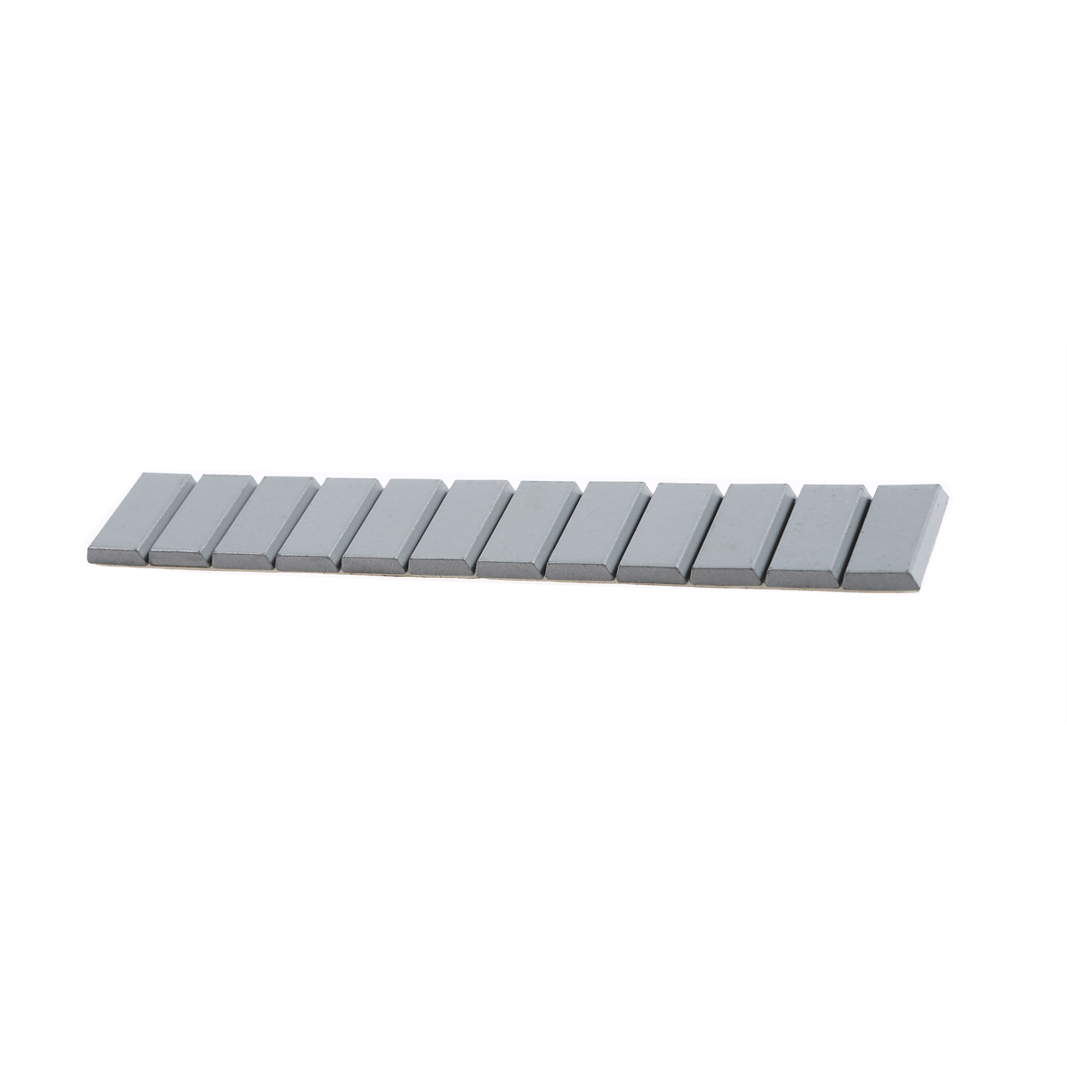 Plombco StickPro Steel Adhesive wheel weights. 0.5 oz segments grouped in 4 oz strips, 48 strips per box, standard adhesive