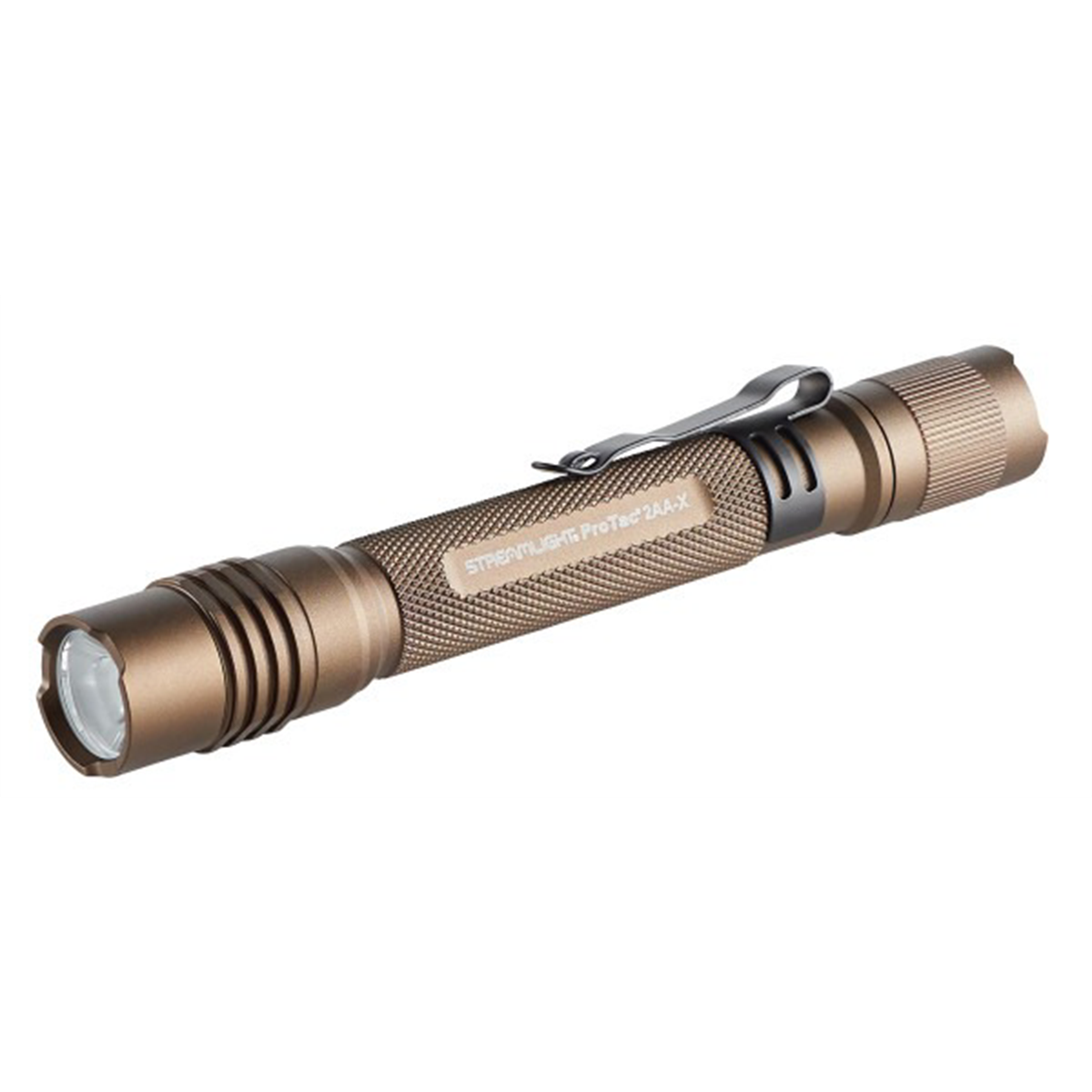 Streamlight 550 Lumen ProTac 2AA-X USB Flashlight ‐ Includes holster, rechargeable lithium polymer battery pack, and USB-C cord - Coyote