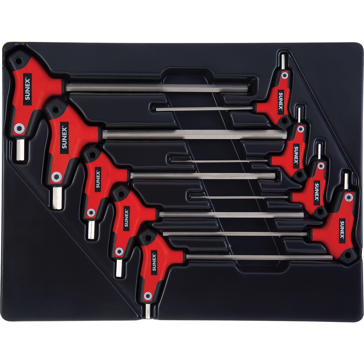 SUNEX 9-Piece T-Handle, Hex, Fractional SAE