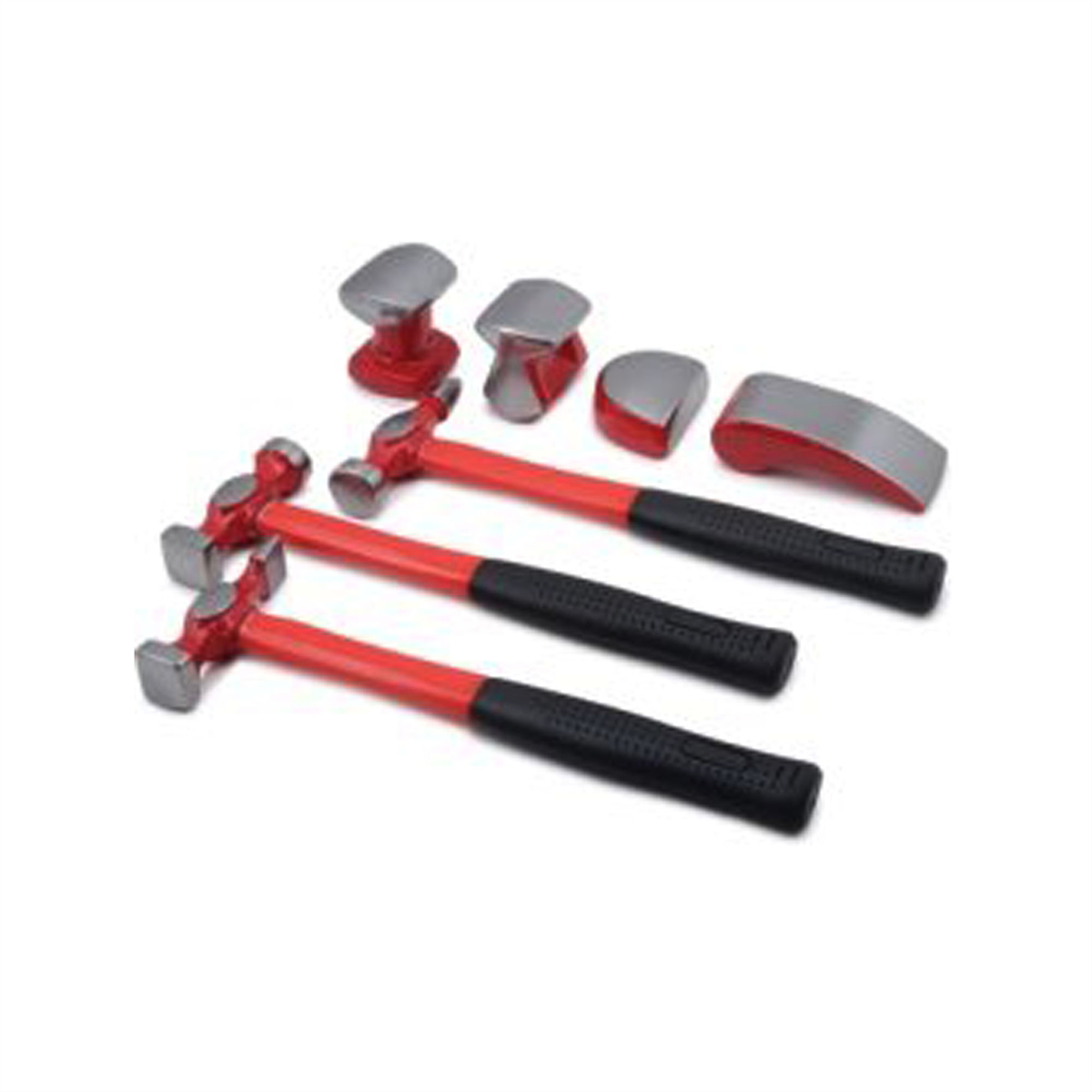 Titan 7-pc auto body hammer set with thre