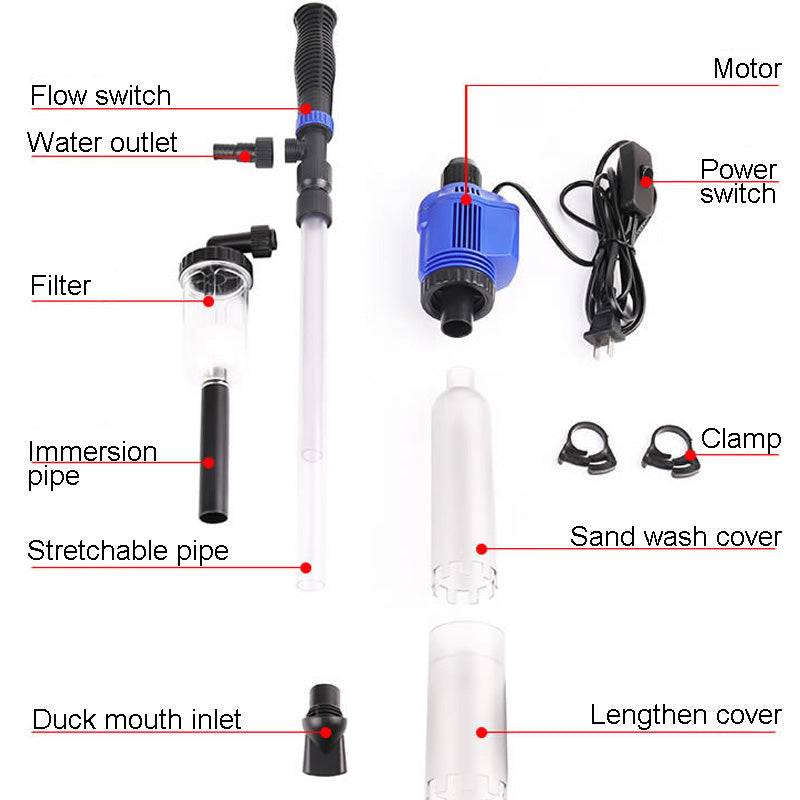 Efficient Electric Aquarium Water Change  Cleaning Tools Water Changer Gravel Cleaner Siphon For Fish Tank Water Filter