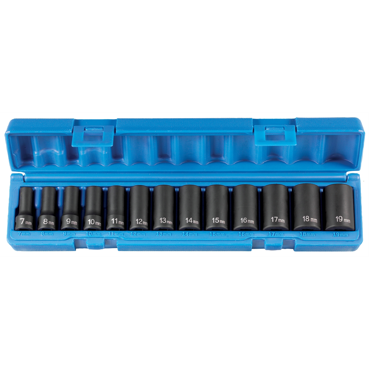 Grey Pneumatic 3/8" Drive 13 Piece Semi Deep 12 Point Metric Set
