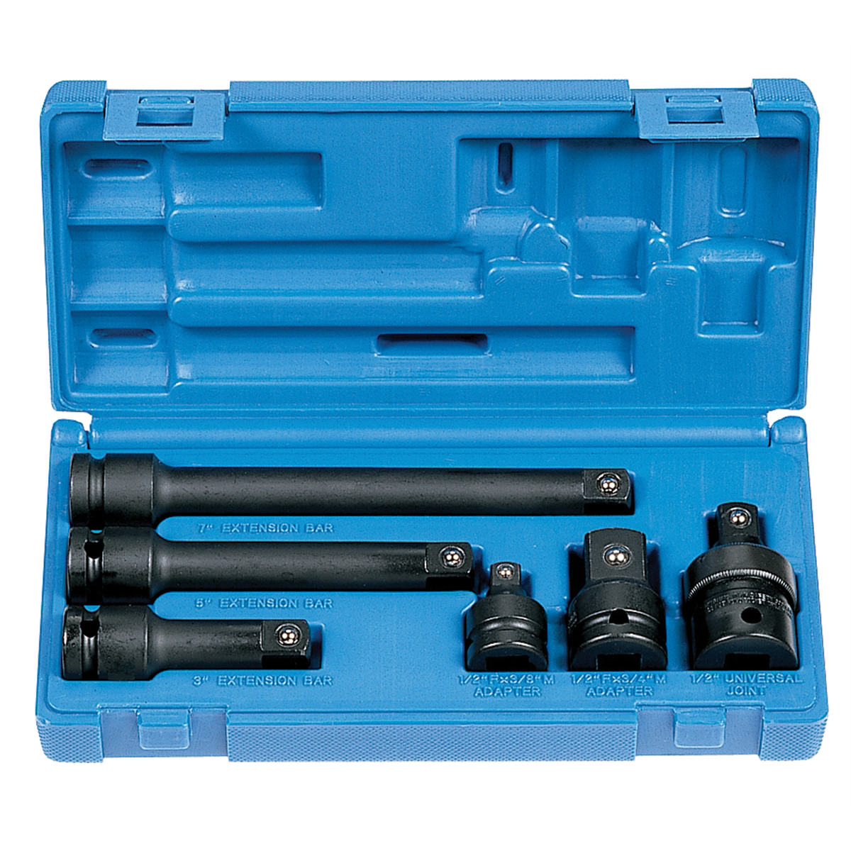 Grey Pneumatic 6 PC 1/2" DR ADAPTER & EXTENSION SET