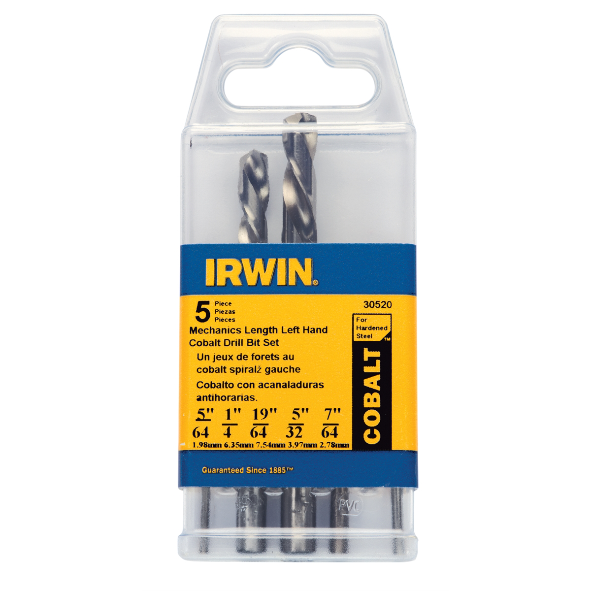 Hanson BIT DRI SET LH 5PC COBALT Alloy Steel