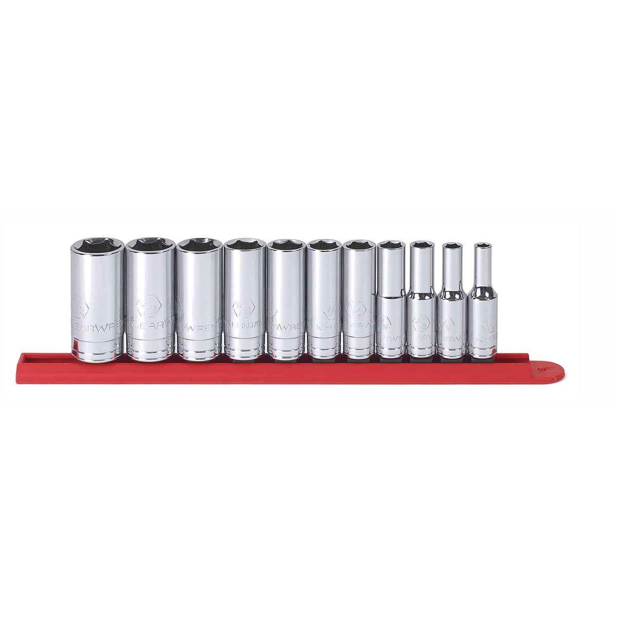 GearWrench 11 Piece 3/8 Inch Drive 6 Point Deep SAE Socket Set