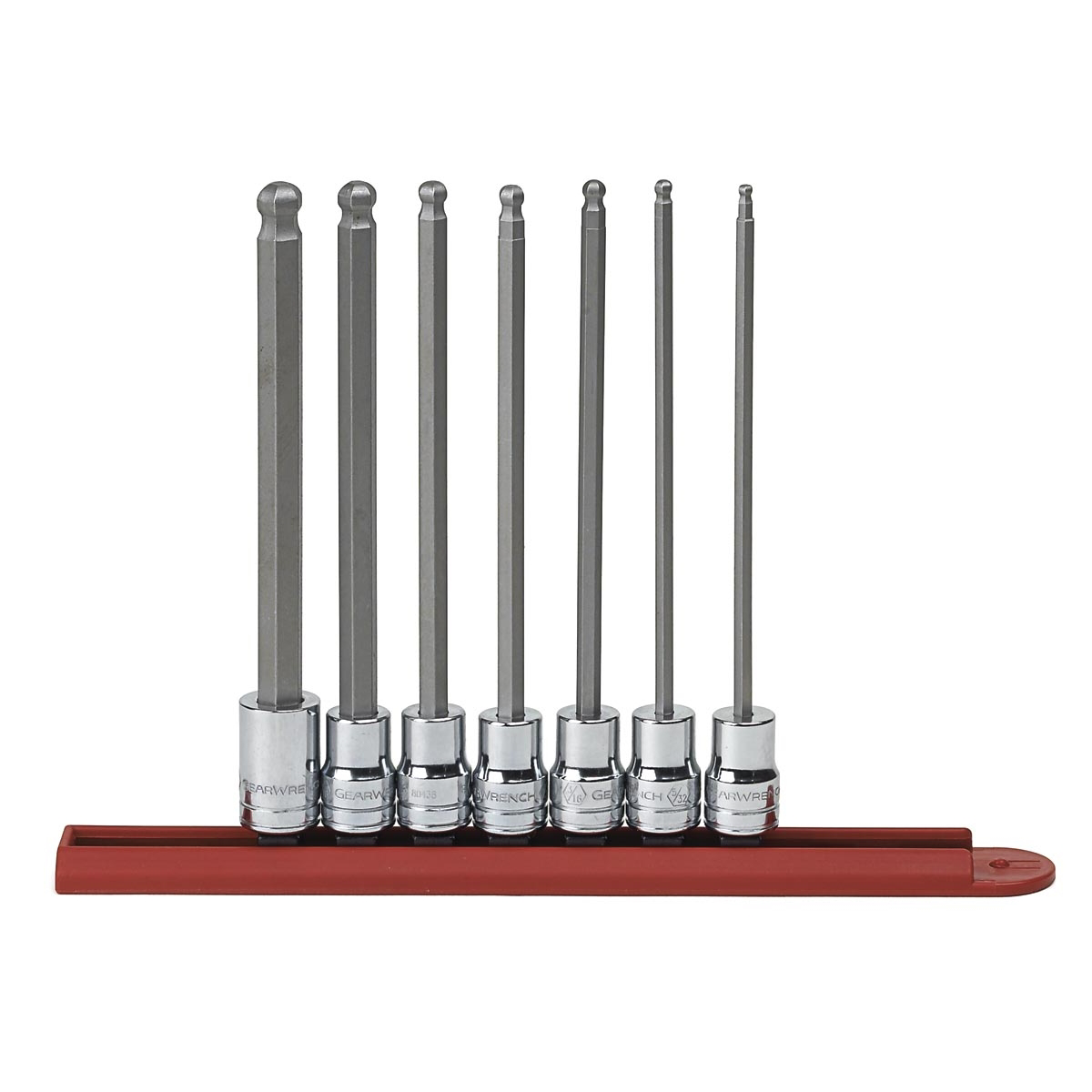 GearWrench 7 Piece 3/8 Inch Drive Long Ball End Hex Bit SAE Socket Set
