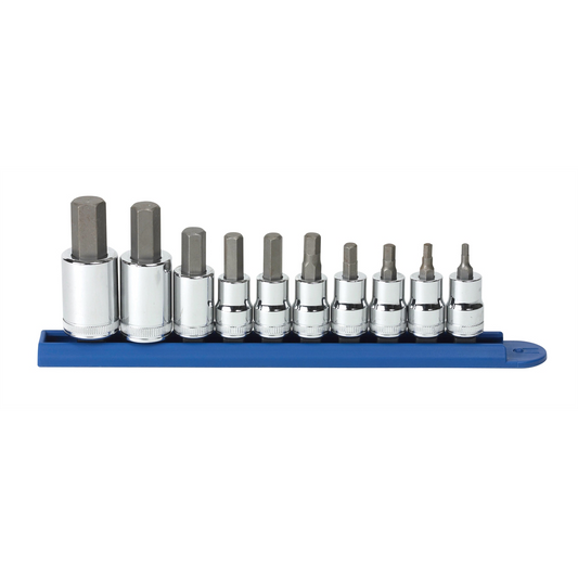 GearWrench 10 Piece 3/8 Inch & 1/2 Inch Drive Hex Bit Metric Socket Set