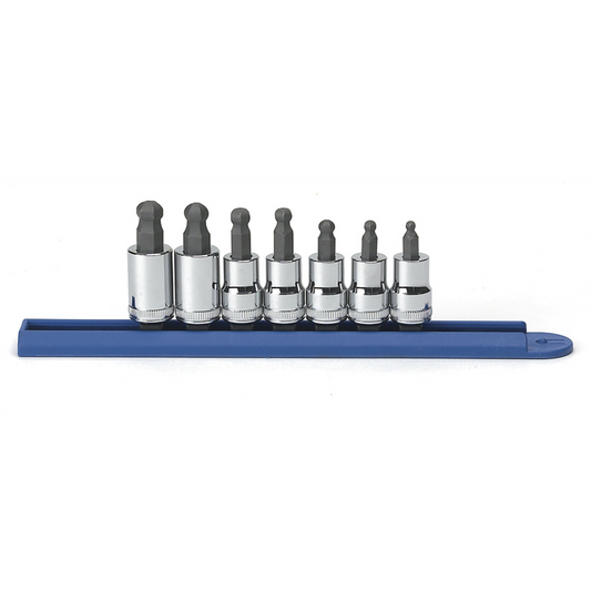 GearWrench 7 Piece 3/8 Inch Drive Ball End Hex Bit Metric Socket Set