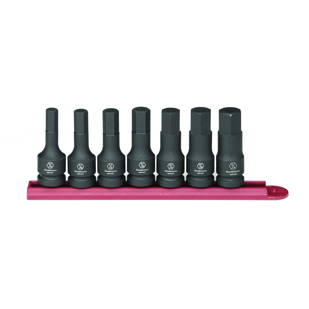 GearWrench 7 Piece 1/2 Inch Drive Hex Bit Impact SAE Socket Set
