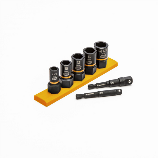 GearWrench 7 Piece 1/4 Inch & 3/8 Inch Drive Metric Bolt Biter Impact Extraction Socket Set