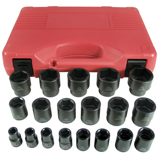 K Tool International 19 Piece 1/2" DR Short Impact Socket Set
