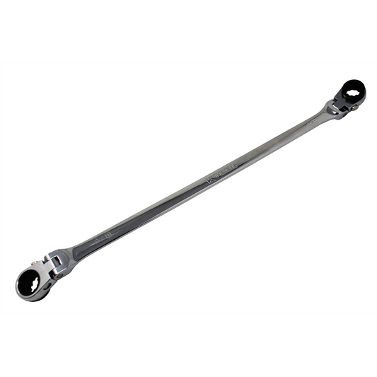 K Tool International Wrench Double Box Ratcheting Reversible 9/16 Inch x 5/8 Inch Universal Spline 90 Tooth