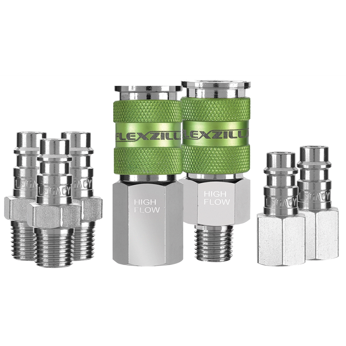 Legacy Manufacturing Flexzilla High Flow Coupler & Plug Kit, 7 pc