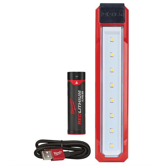 Milwaukee Tool REDLITHIUM USB ROVER 445 Lumen Pocket Flood Light with battery and USB Cable