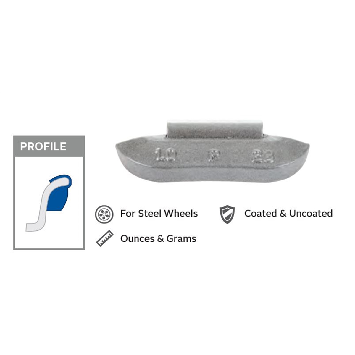 Wegmann Automotive 3 oz Lead Uncoated Clip-on P Black Series Wheel Weight (Box of 50)