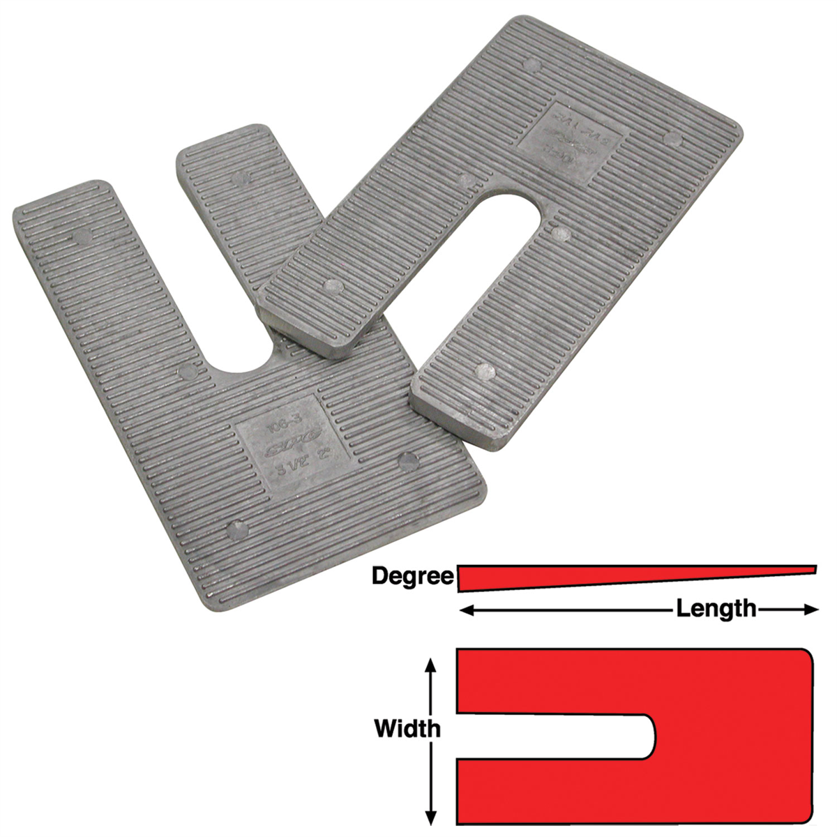 Specialty Products Company AL SHIMS 4x6.5x1.5 DEG (6)