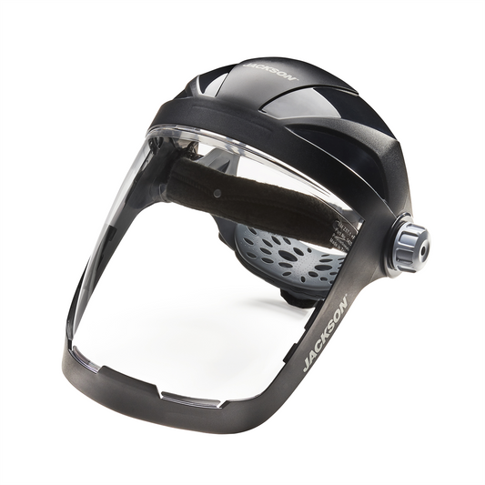 Jackson Safety Jackson Safety - Face Shield - QUAD 500 Premium Multi-Purpose Series - 9' x 12.125' x 0.060" Window - Clear AF - 370 Speed Dial Headgear