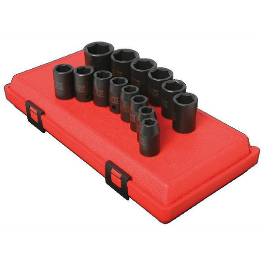 Sunex socket set impact 1/2in. drive 14 pc std metric