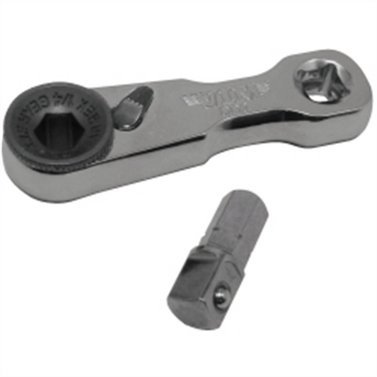 VIM Tools 1/4 Inch Mini Ratchet Double Square Drive, Offset Female Square Drive In Handle