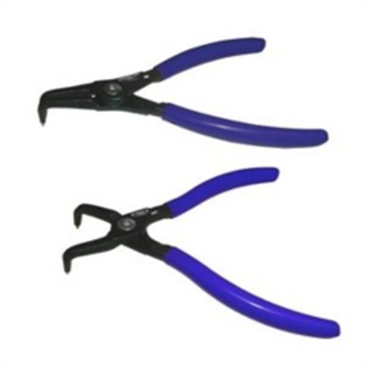 VIM Tools Snap Ring Bent Pliers Set, 7 Inch OAL, 1.8M (.071) Hardened Tips